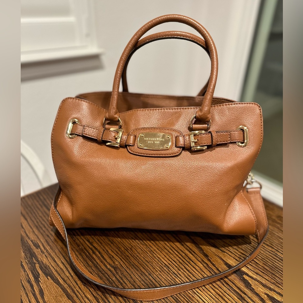 Michael Kors Purse, brown leather, 2 straps, gently used